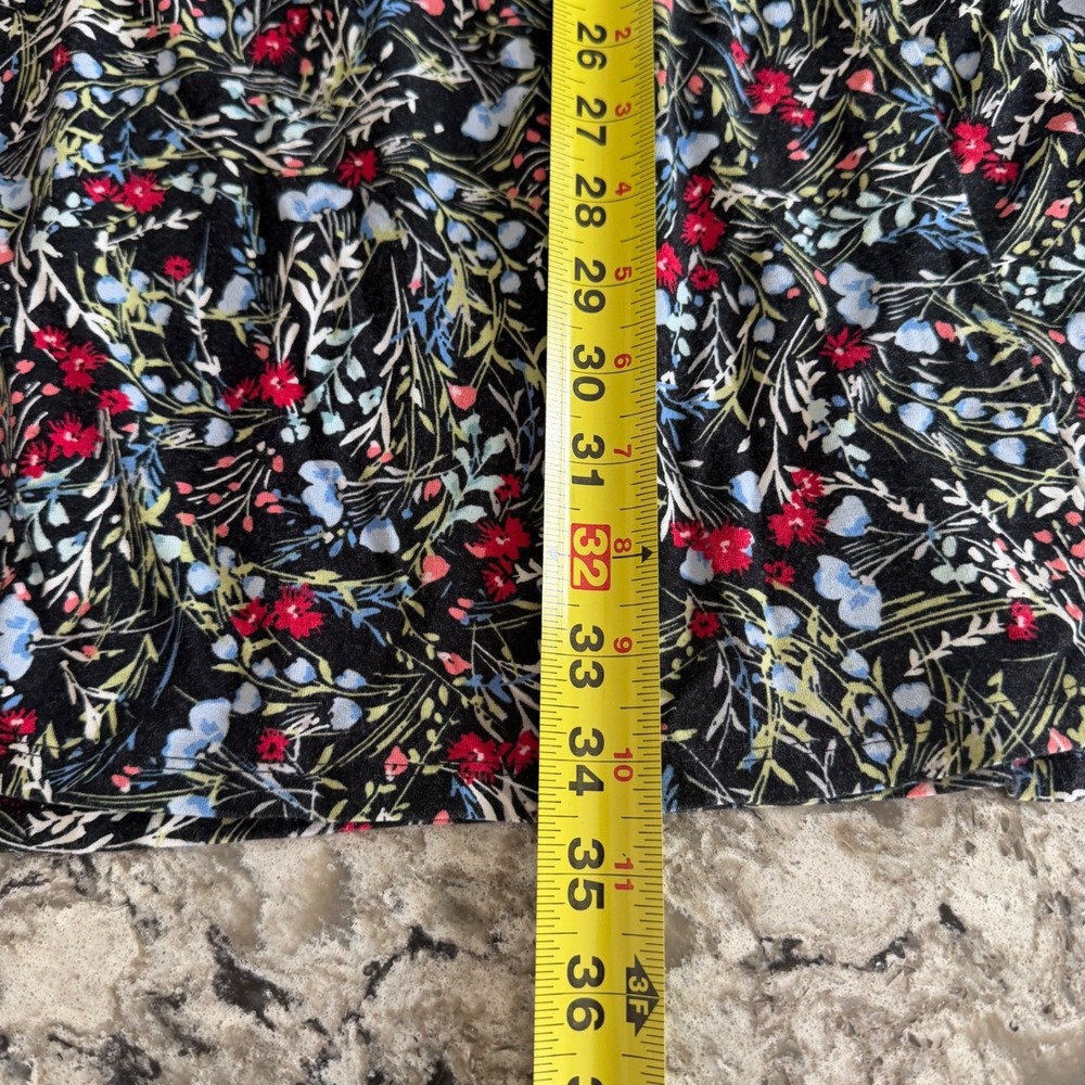 J. Jill Wearever Collection Dress Sleeveless Swing Midi Black Floral Smocked XLP - Picture 9 of 12